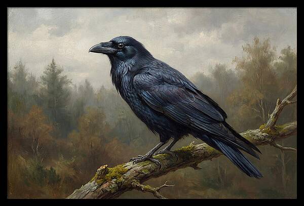 Crow Perched In Natures Embrace