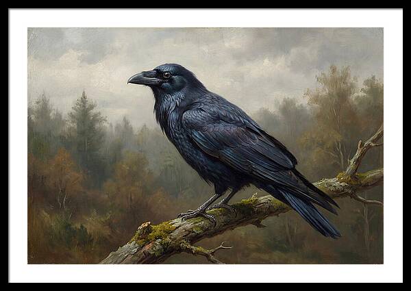 Crow Perched In Natures Embrace