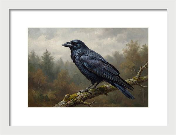 Crow Perched In Natures Embrace