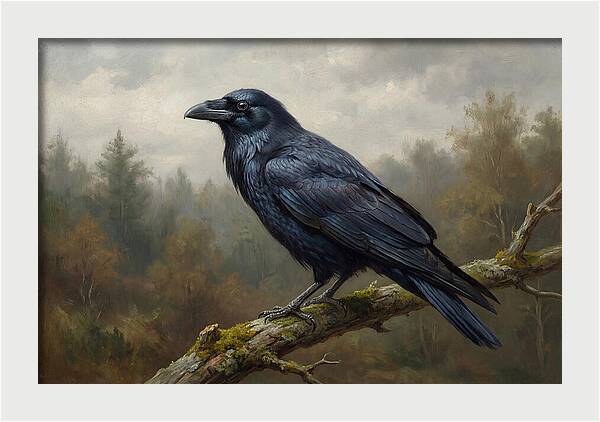 Crow Perched In Natures Embrace