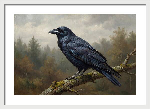 Crow Perched In Natures Embrace