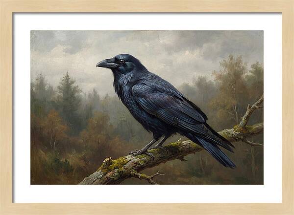 Crow Perched In Natures Embrace