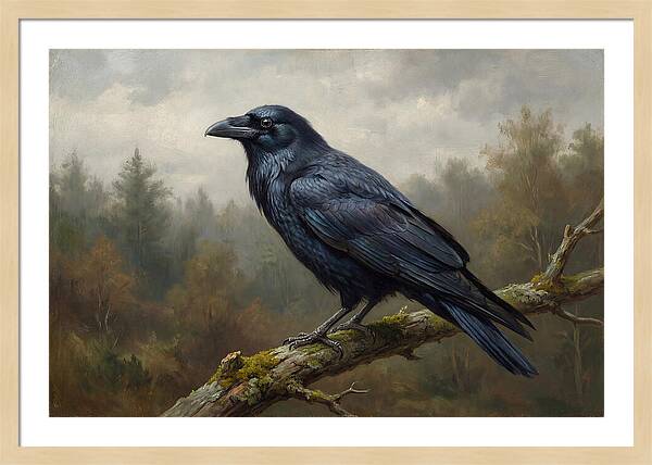 Crow Perched In Natures Embrace