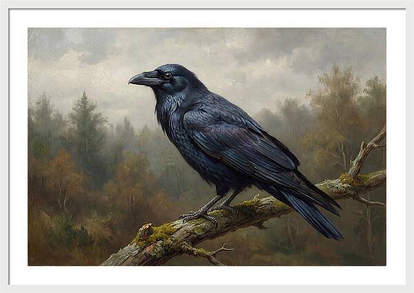 Crow Perched In Natures Embrace