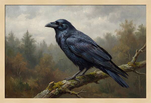 Crow Perched In Natures Embrace