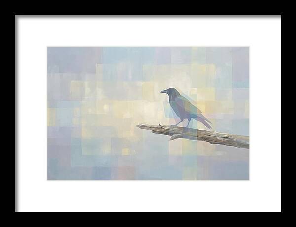 Crow Perched On Weathered Wood