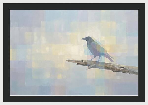 Crow Perched On Weathered Wood