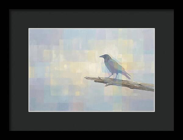 Crow Perched On Weathered Wood