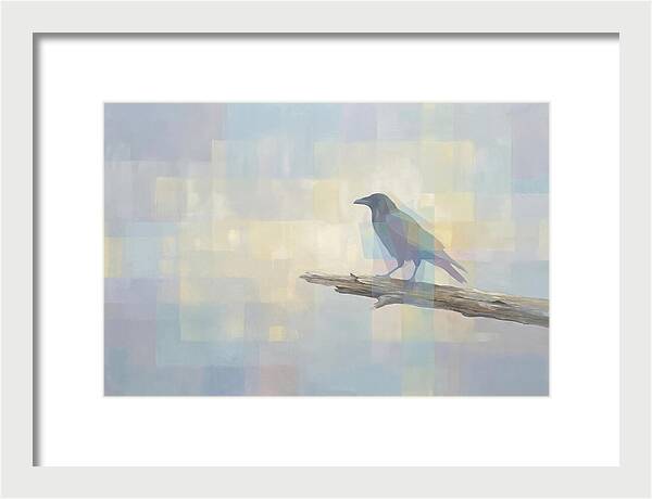 Crow Perched On Weathered Wood