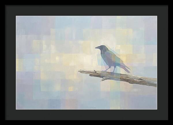 Crow Perched On Weathered Wood