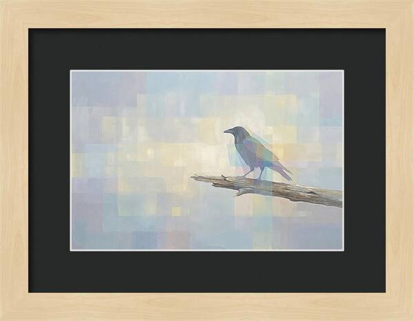 Crow Perched On Weathered Wood