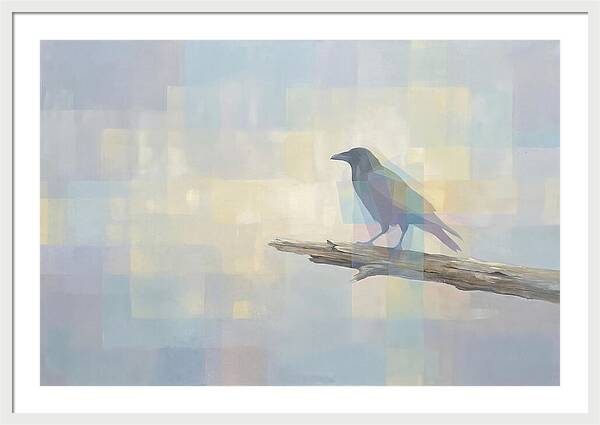 Crow Perched On Weathered Wood