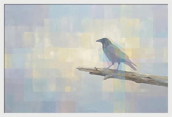 Crow Perched On Weathered Wood