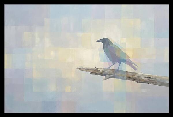 Crow Perched On Weathered Wood