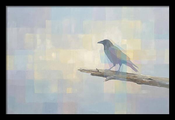 Crow Perched On Weathered Wood