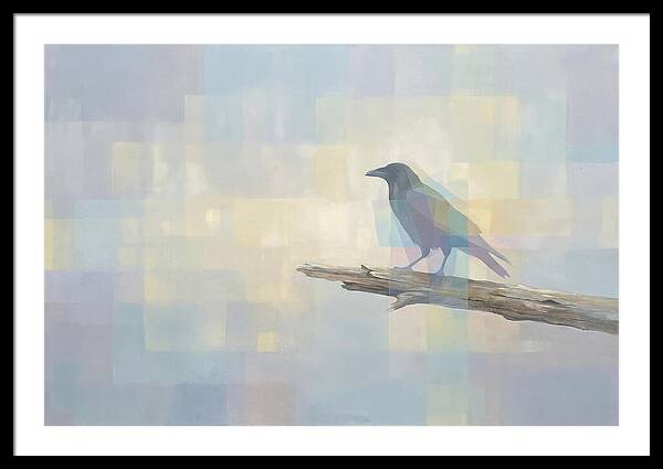 Crow Perched On Weathered Wood