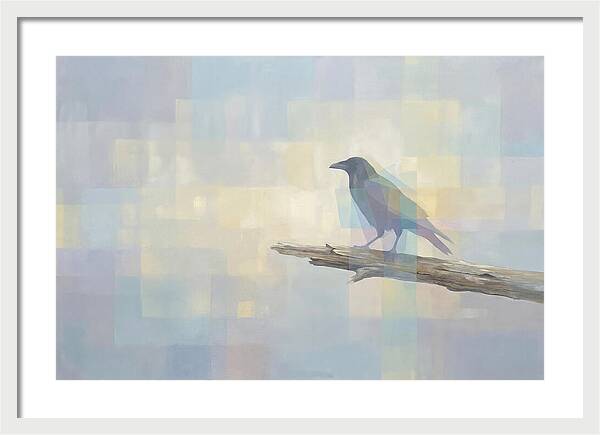 Crow Perched On Weathered Wood
