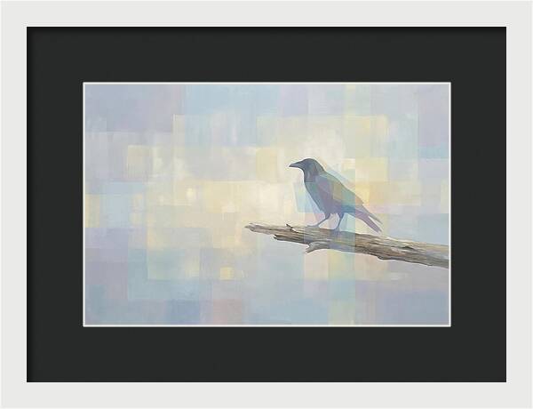 Crow Perched On Weathered Wood