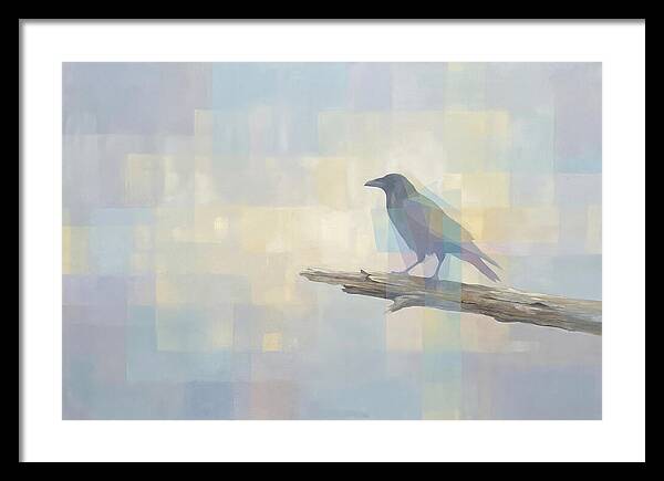 Crow Perched On Weathered Wood