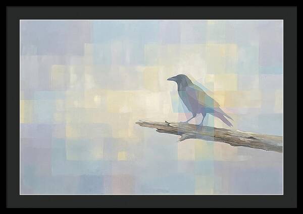 Crow Perched On Weathered Wood