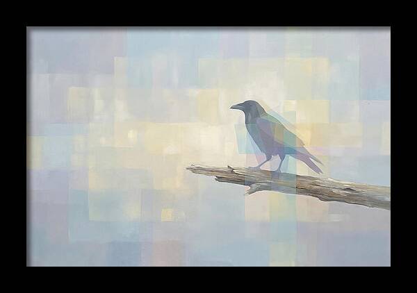 Crow Perched On Weathered Wood