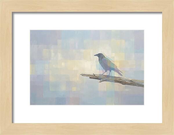 Crow Perched On Weathered Wood