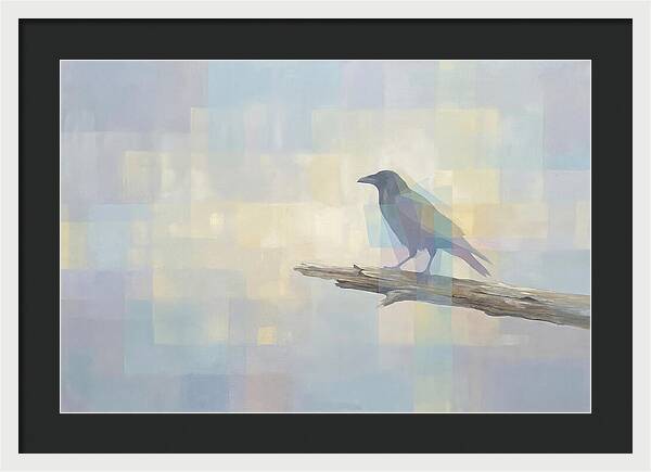Crow Perched On Weathered Wood