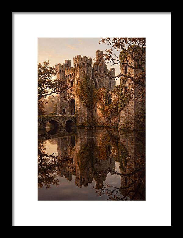 Crumbling Castle Reflected In Moat