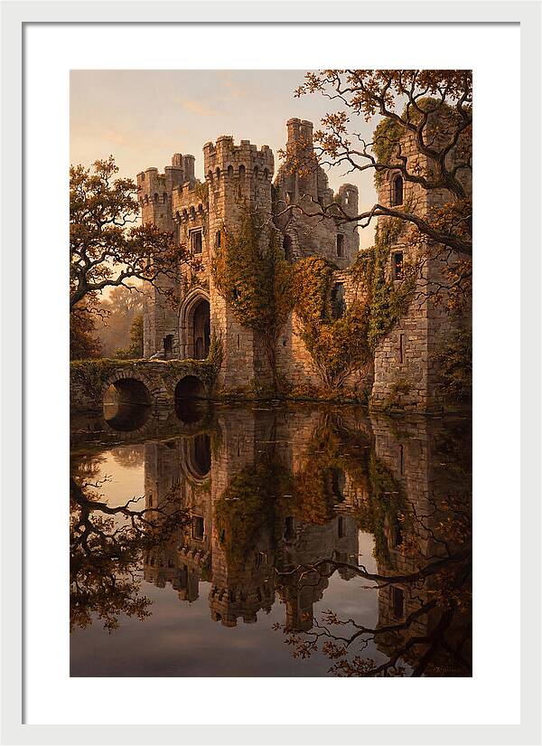 Crumbling Castle Reflected In Moat