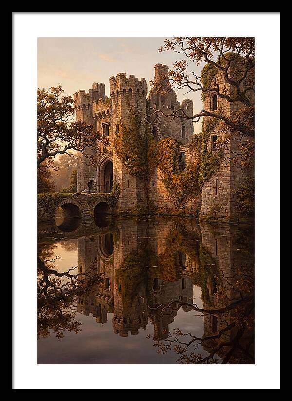 Crumbling Castle Reflected In Moat