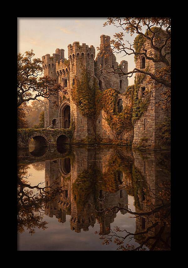 Crumbling Castle Reflected In Moat
