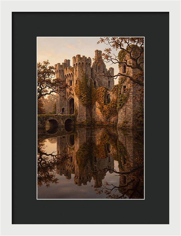 Crumbling Castle Reflected In Moat