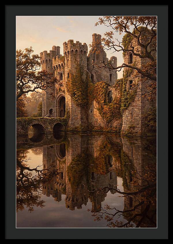 Crumbling Castle Reflected In Moat