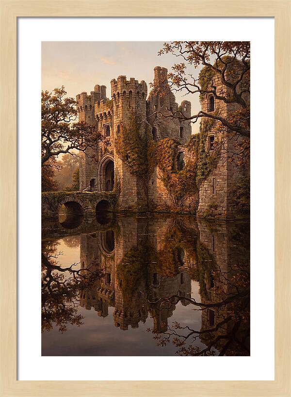 Crumbling Castle Reflected In Moat