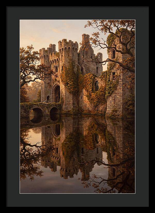 Crumbling Castle Reflected In Moat