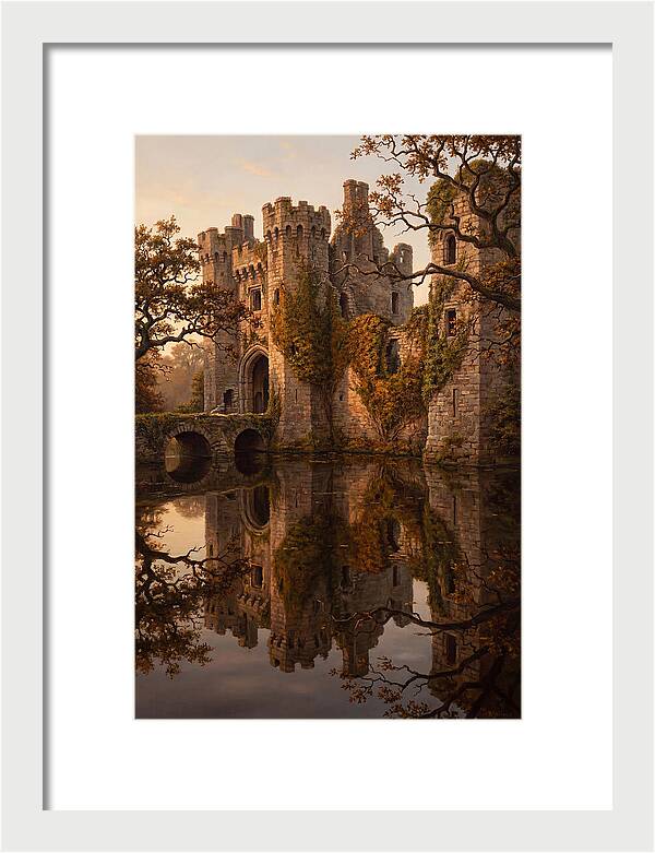Crumbling Castle Reflected In Moat
