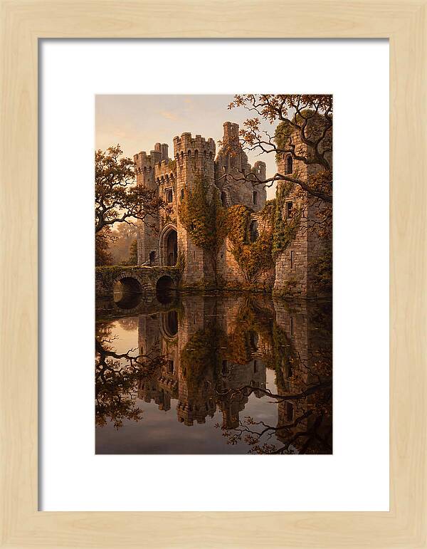 Crumbling Castle Reflected In Moat