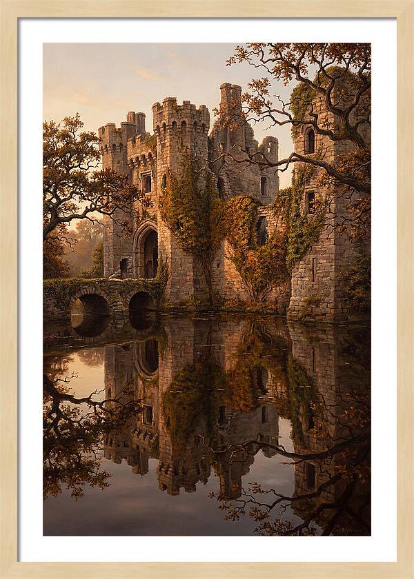Crumbling Castle Reflected In Moat