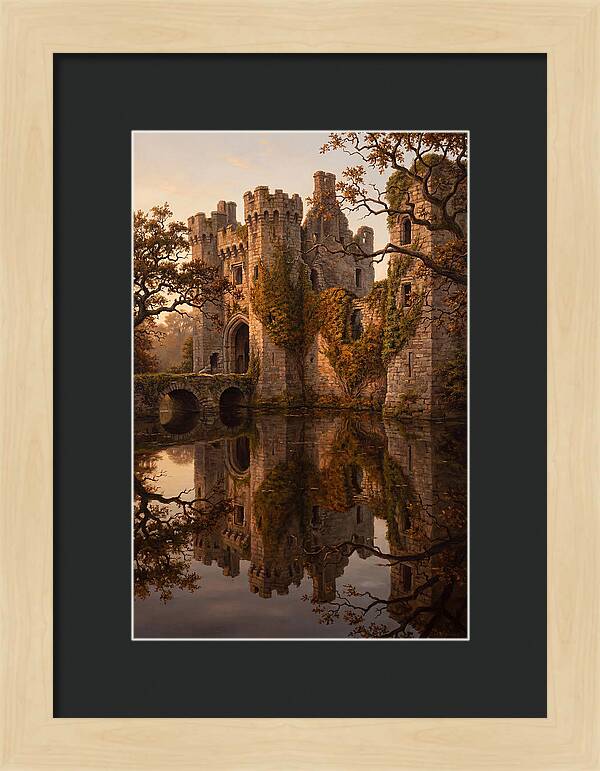 Crumbling Castle Reflected In Moat