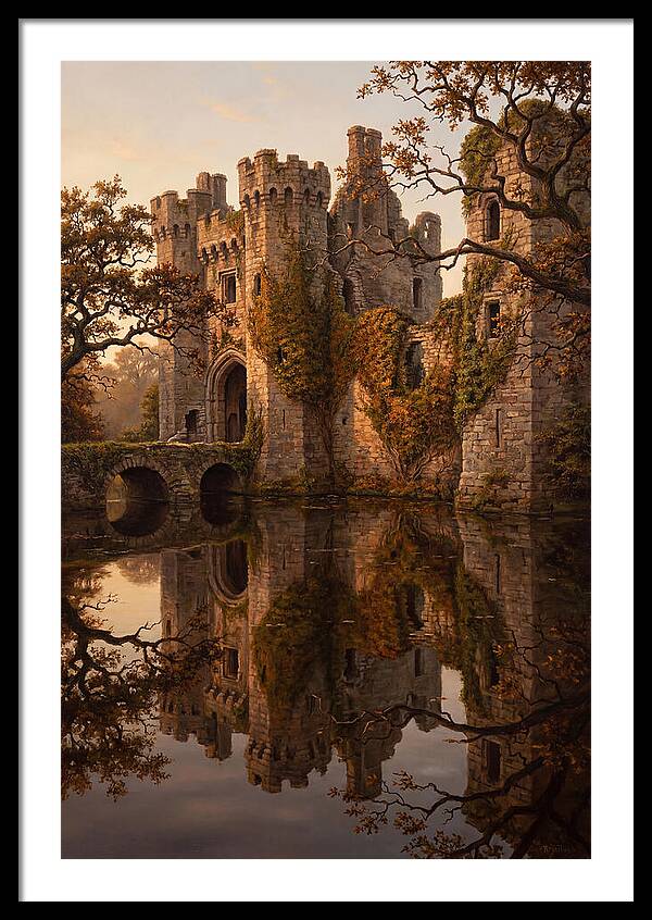 Crumbling Castle Reflected In Moat