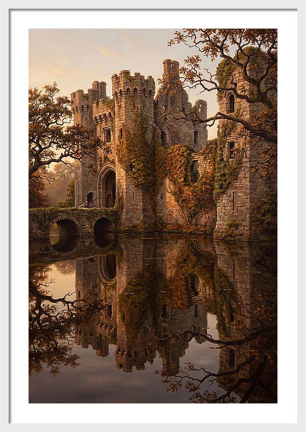 Crumbling Castle Reflected In Moat