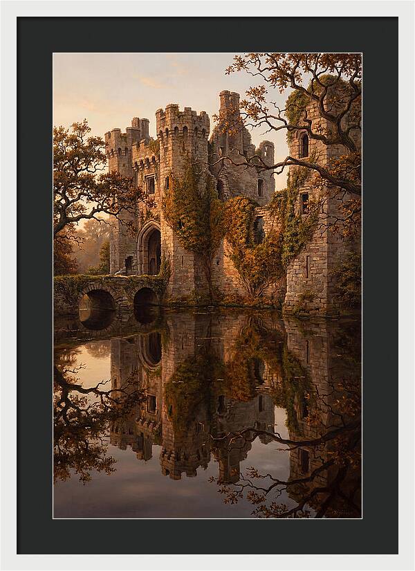 Crumbling Castle Reflected In Moat