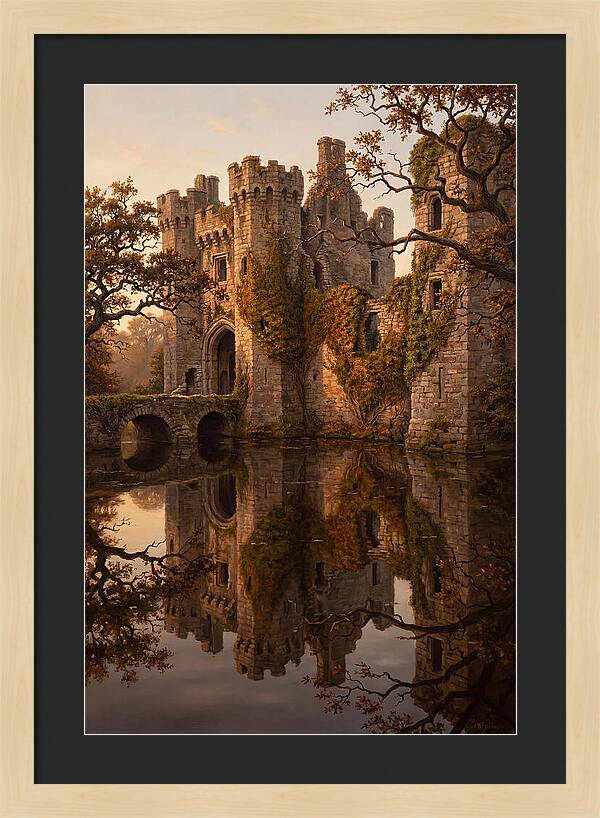 Crumbling Castle Reflected In Moat