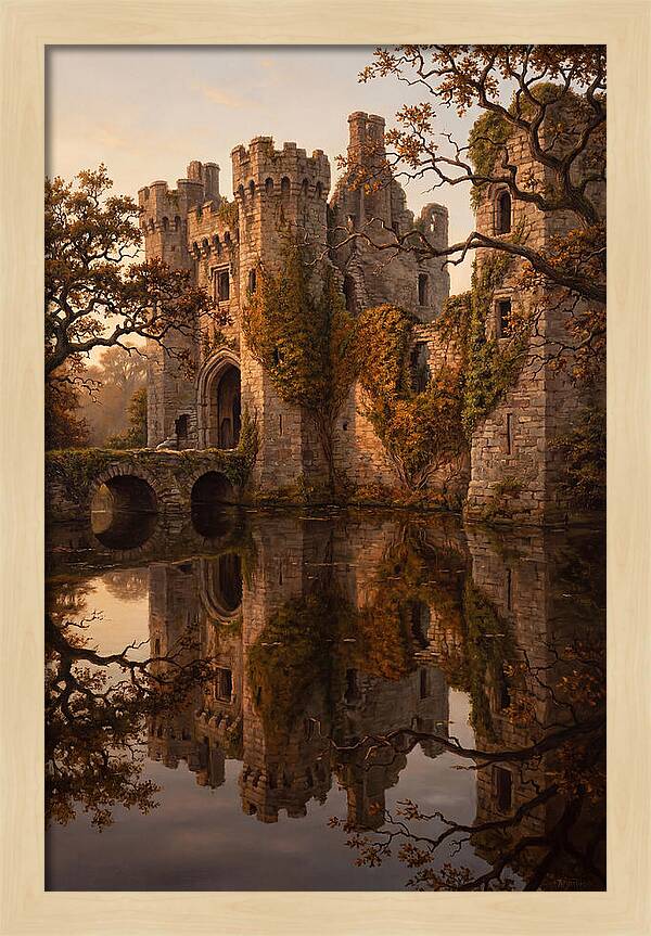 Crumbling Castle Reflected In Moat