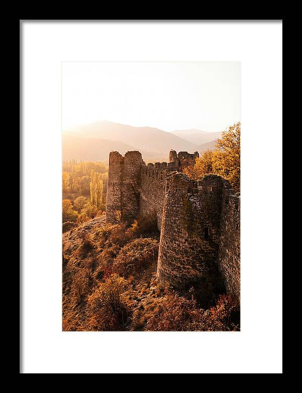 Crumbling Fortress Wall At Sunset