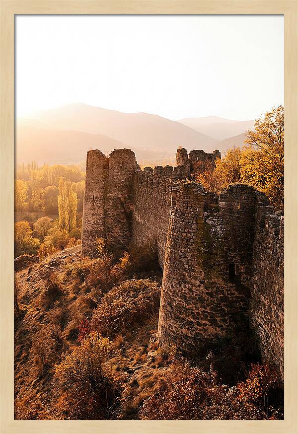 Crumbling Fortress Wall At Sunset