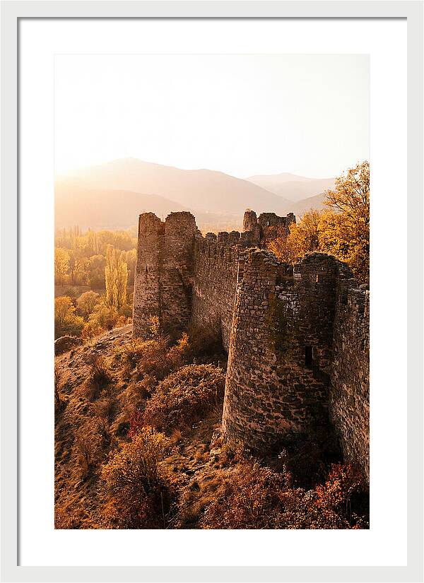 Crumbling Fortress Wall At Sunset