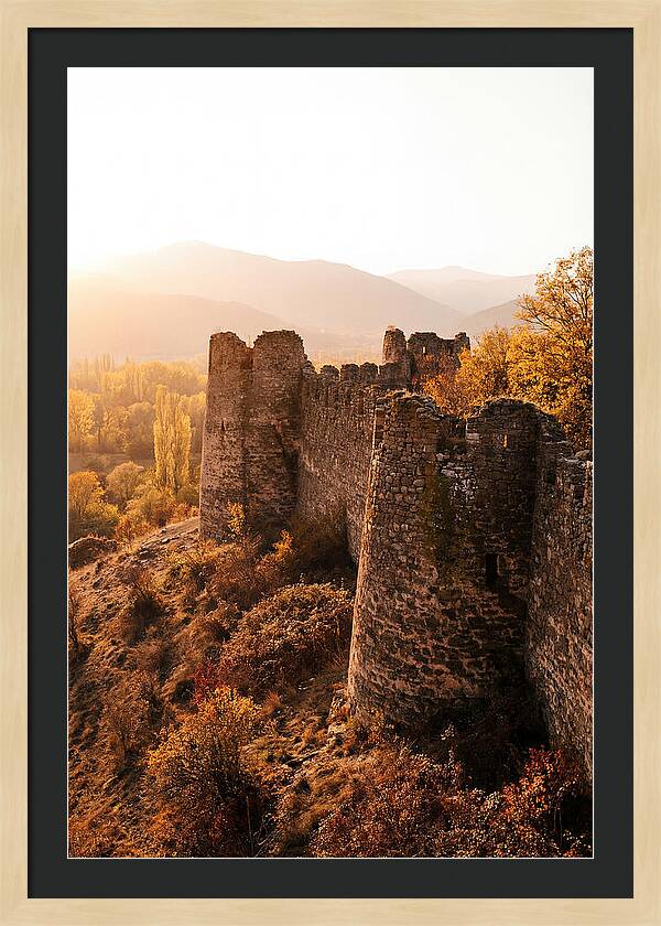 Crumbling Fortress Wall At Sunset