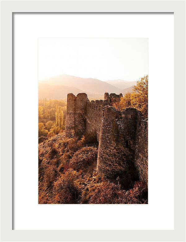 Crumbling Fortress Wall At Sunset