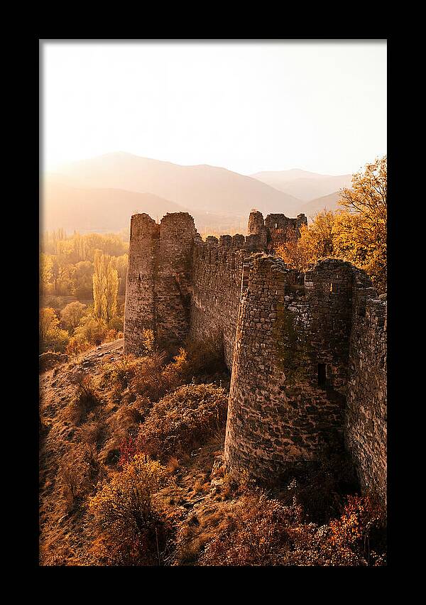Crumbling Fortress Wall At Sunset